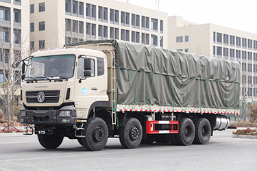 东风8×8越野型仓栅式运输车_八驱31吨木材果蔬四桥运输车_450马力后八轮专用卡车